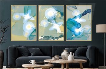 Alüminyum Çerçeveli Sanat Temalı 3lü Set CAM Tablo 0026