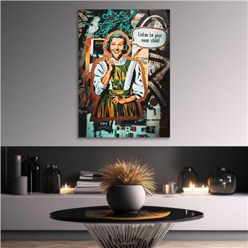 Dikey Sanat Temalı Cam Tablo 571