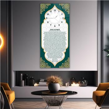 لوحة زجاجية أفقية ذات طابع ديني مع ساعة العمودية 054