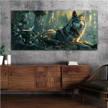 Yatay Saatli Yandan Sanat Temalı Cam Tablo 375