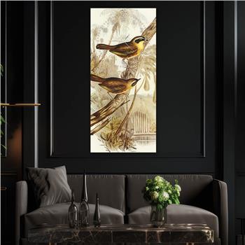 Dikey Üstten Saatli Sanat Temalı Cam Tablo 005