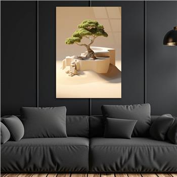 Dikey Doğa Temalı Cam Tablo 400