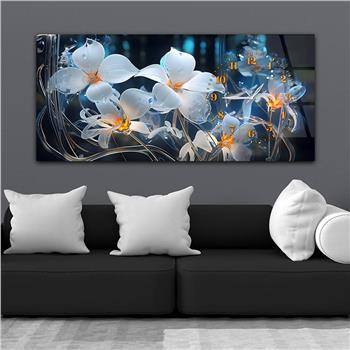 Yatay Saatli Yandan Sanat Temalı Cam Tablo 248