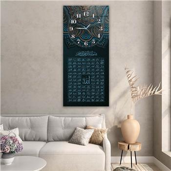 لوحة زجاجية أفقية ذات طابع ديني مع ساعة العمودية 053