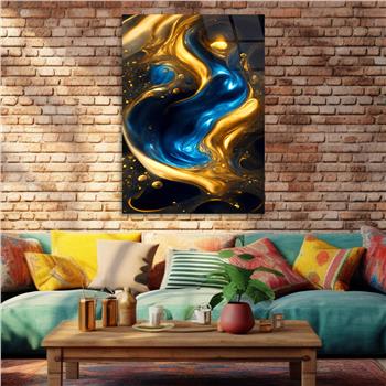 Dikey Sanat Temalı Cam Tablo 565