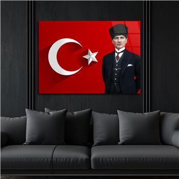 Yatay Vatan Temalı Cam Tablo 171