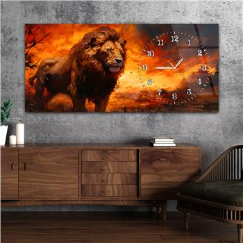 Yatay Saatli Yandan Sanat Temalı Cam Tablo 302