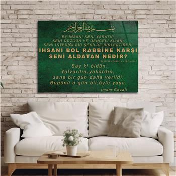 Yatay Dini Temalı Cam Tablo 154