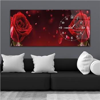 Yatay Saatli Yandan Sanat ve Doğa Temalı Cam Tablo 021