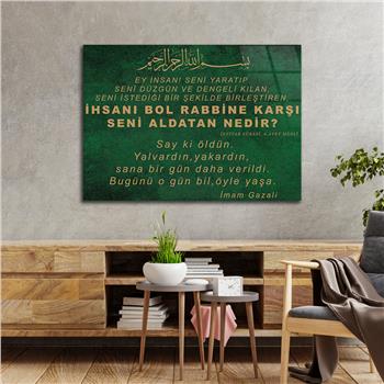 Yatay Dini Temalı Cam Tablo 154