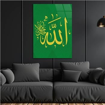 ALLAH C.C YAZILI CAM TABLO 