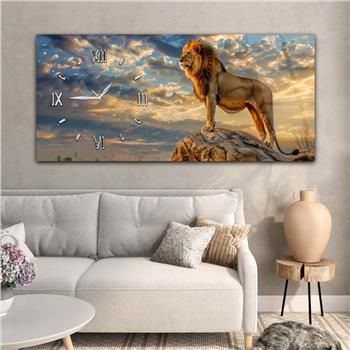 Yatay Saatli Yandan Sanat Temalı Cam Tablo 325