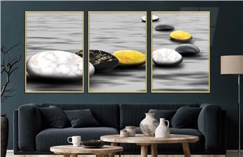 Alüminyum Çerçeveli Sanat Temalı 3lü Set CAM Tablo 0067