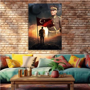 Dikey VatanTemalı Cam Tablo 181