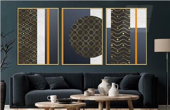 Alüminyum Çerçeveli Sanat Temalı 3lü Set CAM Tablo 0057