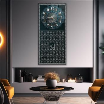 لوحة زجاجية أفقية ذات طابع ديني مع ساعة العمودية 052