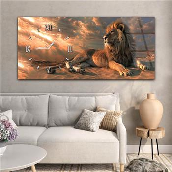 Yatay Saatli Yandan Sanat Temalı Cam Tablo 323