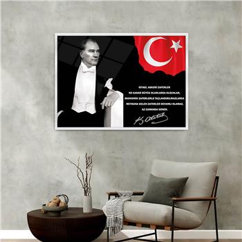 Aluminum-Framed National-Themed Tempered Glass Wall Art 050