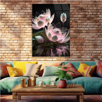 Dikey Sanat Temalı Cam Tablo 449