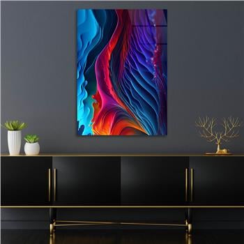 Dikey Sanat Temalı Cam Tablo 578