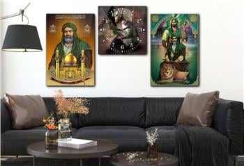 Ensemble de Tableaux et d’horloge 2 pièce sur le thème religieux