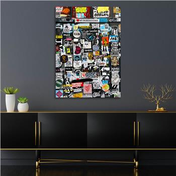 Dikey Sanat Temalı Cam Tablo 548