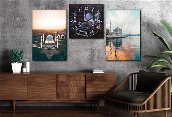 Ensemble de Tableaux et d’horloge 2 pièce sur le thème religieux