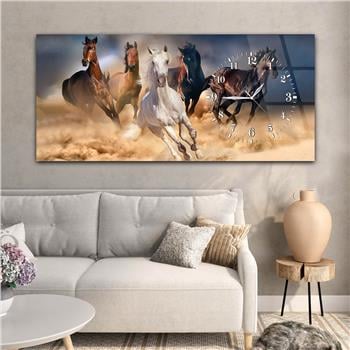 Yatay Saatli Yandan Sanat ve Doğa Temalı Cam Tablo 009