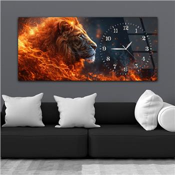 Yatay Saatli Yandan Sanat Temalı Cam Tablo 305