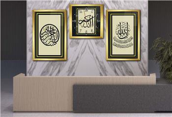 Religion Thematisches 2-teiliges bedrucktes Glas und Uhrenset