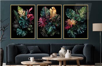 Alüminyum Çerçeveli Sanat Temalı 3lü Set CAM Tablo 0076