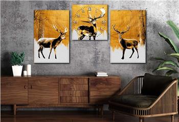 GEYİK GÖRSELLİ CAM TABLO SAAT SETİ 