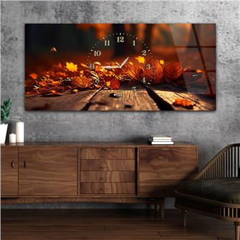 Yatay Saatli Ortadan Sanat Temalı Cam Tablo122