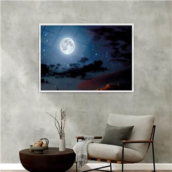 Aluminium Omlijste Natuur Thema Geharde Glasschilderij 081