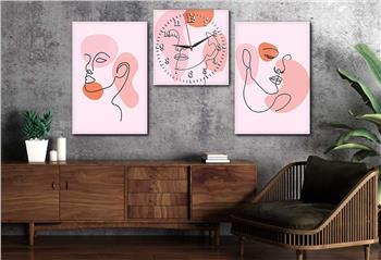 SANAT TEMALI CAM TABLO SAAT SETİ 