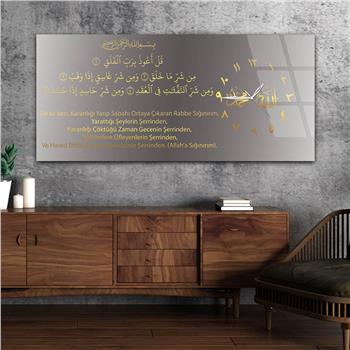 Horizontaal, Aan De Zijkant Voorzien Van Een Klok, Religieus Thema Gehard Glasschilderij 015