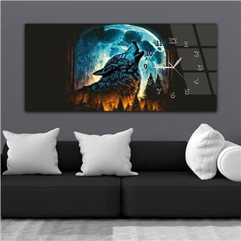 Horizontal bedrucktes Glas mit Nationenthema und einer Uhr an der Seite 022