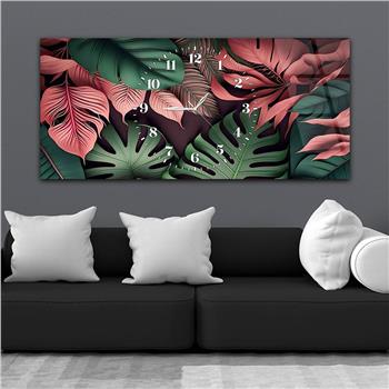 Yatay Saatli Ortadan Sanat Temalı Cam Tablo114