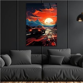 Dikey Sanat Temalı Cam Tablo 568