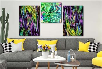 Kunst Thematisches 2-teiliges bedrucktes Glas und Uhrenset