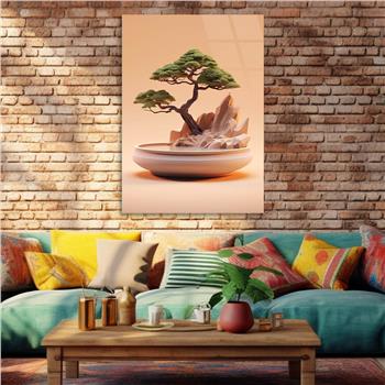 Dikey Doğa Temalı Cam Tablo 402