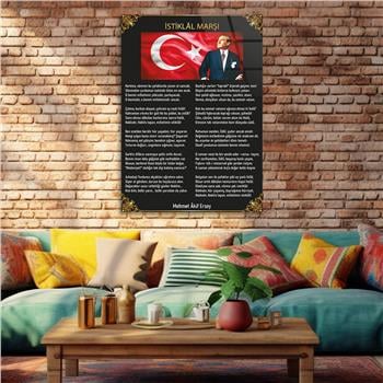 İSTİKLAL MARŞI YAZILI CAM TABLO