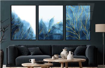 Alüminyum Çerçeveli Sanat Temalı 3lü Set CAM Tablo 0083