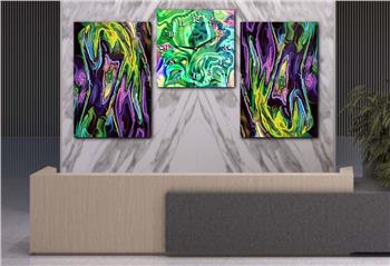 Kunst Thematisches 2-teiliges bedrucktes Glas und Uhrenset