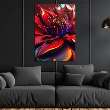 Dikey Sanat Temalı Cam Tablo 441