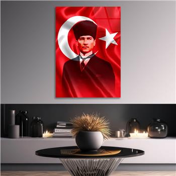 Dikey VatanTemalı Cam Tablo 147