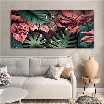 Yatay Saatli Ortadan Sanat Temalı Cam Tablo114