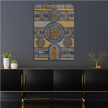 Dikey Sanat Temalı Cam Tablo 360