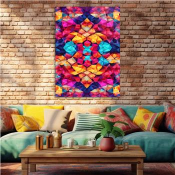 Dikey Sanat Temalı Cam Tablo 515