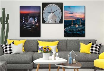 Ensemble de Tableaux et d’horloge 2 pièce sur le thème religieux